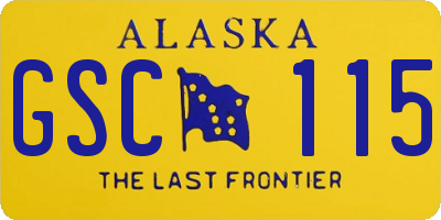 AK license plate GSC115