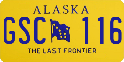 AK license plate GSC116