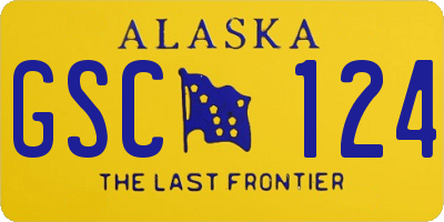 AK license plate GSC124