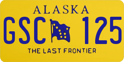 AK license plate GSC125