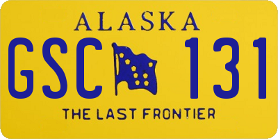 AK license plate GSC131