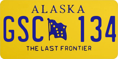 AK license plate GSC134