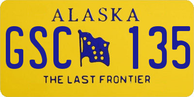 AK license plate GSC135