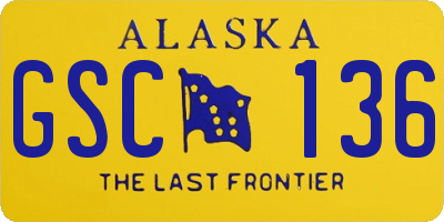 AK license plate GSC136