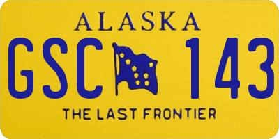 AK license plate GSC143