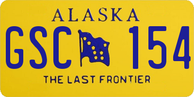 AK license plate GSC154