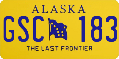AK license plate GSC183