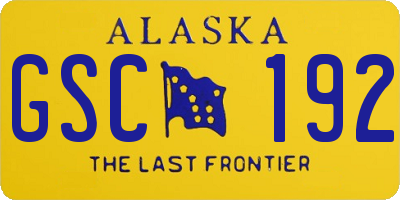 AK license plate GSC192