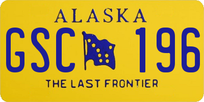 AK license plate GSC196