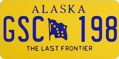 AK license plate GSC198