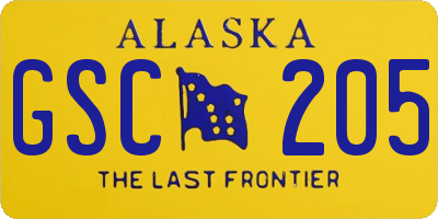 AK license plate GSC205