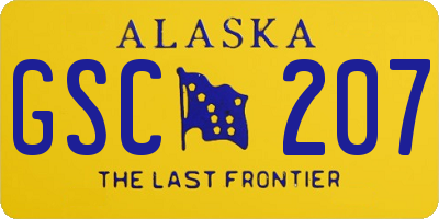 AK license plate GSC207