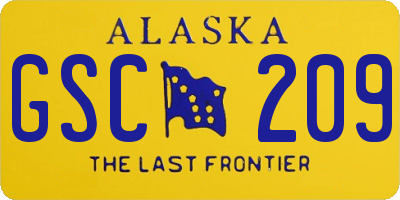 AK license plate GSC209