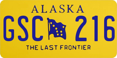 AK license plate GSC216