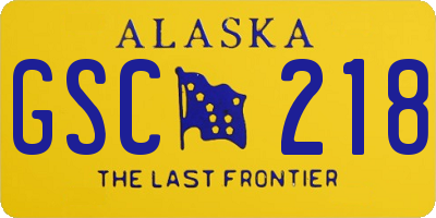AK license plate GSC218