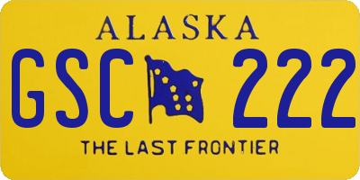 AK license plate GSC222