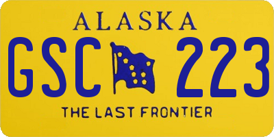 AK license plate GSC223