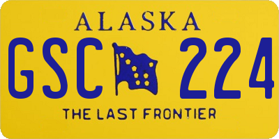 AK license plate GSC224