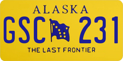 AK license plate GSC231