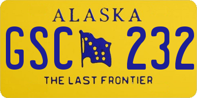 AK license plate GSC232