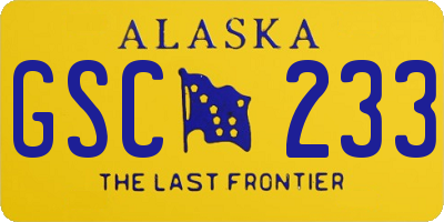 AK license plate GSC233