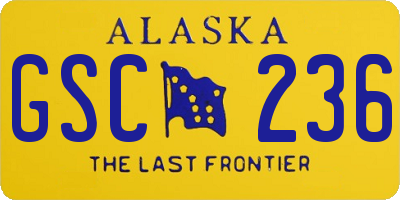 AK license plate GSC236