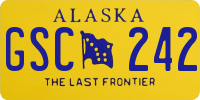 AK license plate GSC242