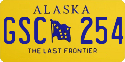 AK license plate GSC254