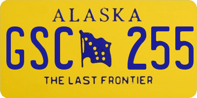 AK license plate GSC255