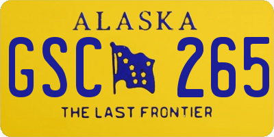 AK license plate GSC265