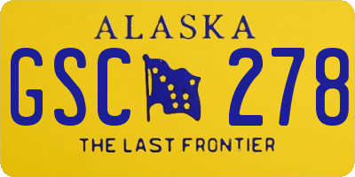 AK license plate GSC278
