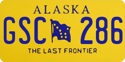 AK license plate GSC286