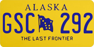 AK license plate GSC292