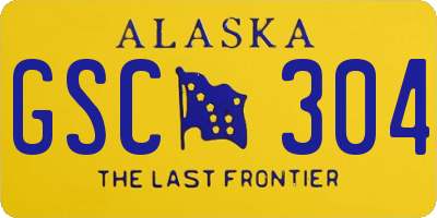 AK license plate GSC304