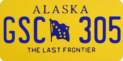 AK license plate GSC305