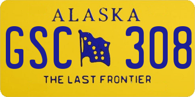 AK license plate GSC308
