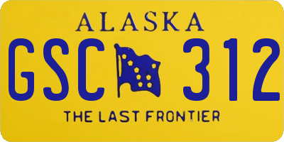 AK license plate GSC312
