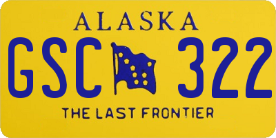 AK license plate GSC322