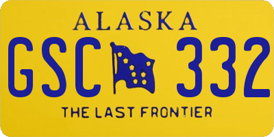 AK license plate GSC332