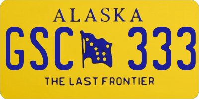 AK license plate GSC333