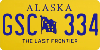 AK license plate GSC334