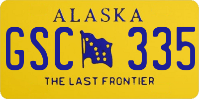 AK license plate GSC335