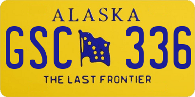 AK license plate GSC336