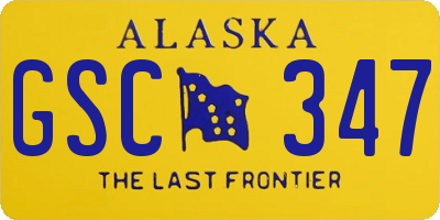 AK license plate GSC347