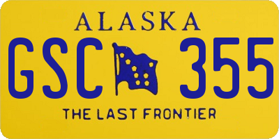 AK license plate GSC355