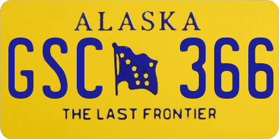 AK license plate GSC366
