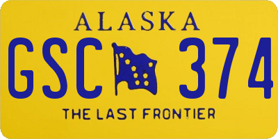 AK license plate GSC374