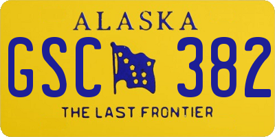 AK license plate GSC382
