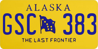 AK license plate GSC383