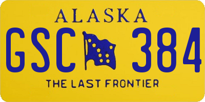 AK license plate GSC384